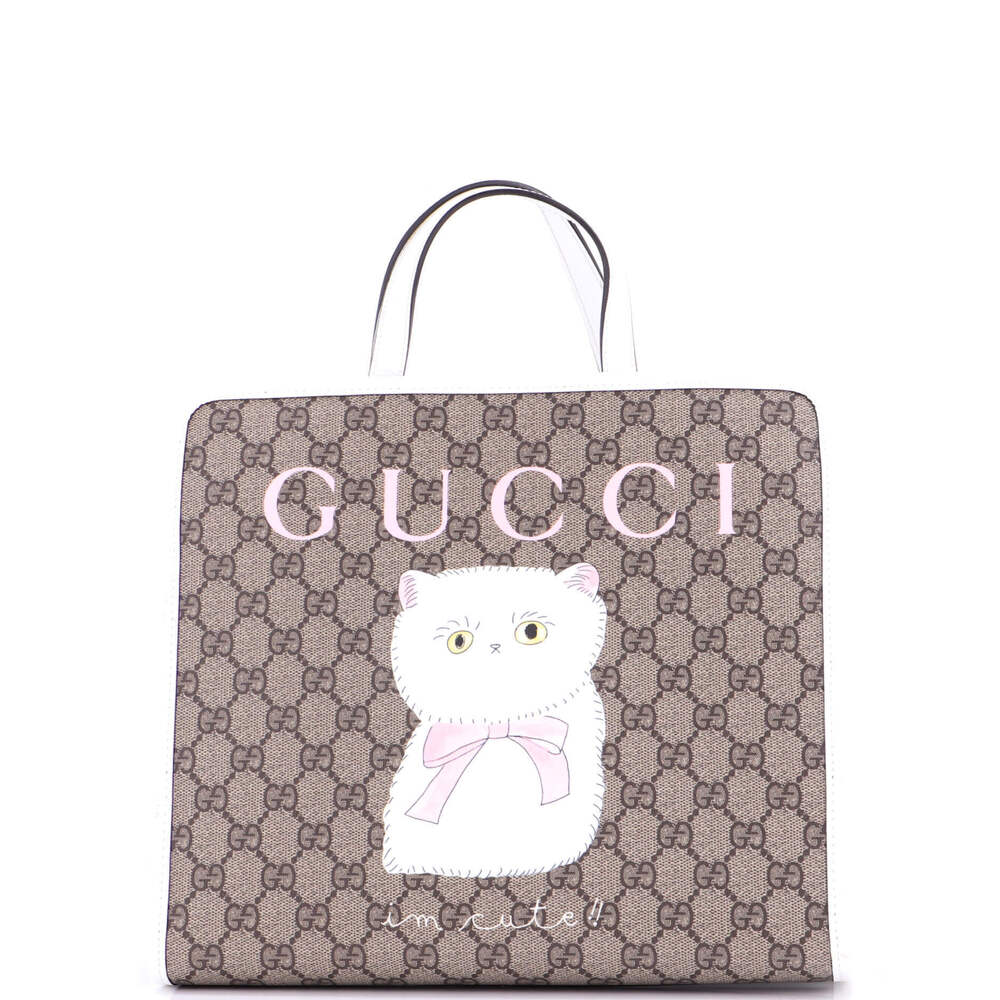 Gucci Medium Children's Tote Printed GG Coated Canvas with Leather - Picture 1 of 10